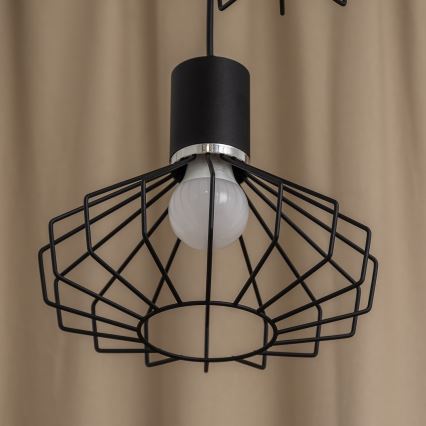 Pendelleuchte mit Kabelaufhängung SOLANO 3xE27/15W/230V schwarz/hochglanzchrom