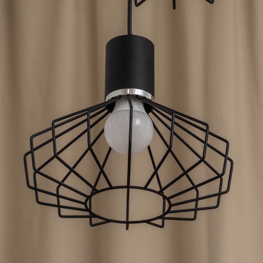 Pendelleuchte mit Kabelaufhängung SOLANO 3xE27/15W/230V schwarz/hochglanzchrom