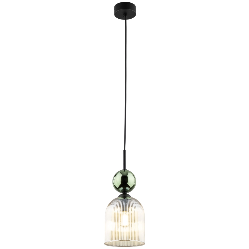 Pendelleuchte mit Kabelaufhängung SOPHIA 1xE14/10W/230V schwarz/grün/rauchiges Beige