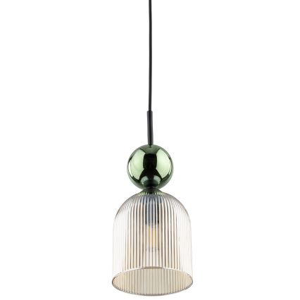 Pendelleuchte mit Kabelaufhängung SOPHIA 1xE14/10W/230V schwarz/grün/rauchiges Beige