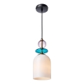 Pendelleuchte mit Kabelaufhängung TROPEA 1xE27/15W/230V schwarz/rauchiges Violett/blau/weiß