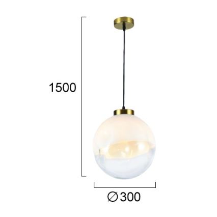 Pendelleuchte mit Kabelaufhängung VANA 1xE27/40W/230V creme/gold