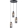 Pendelleuchte mit Kabelaufhängung WOODNEST 3xE27/15W/230V Kiefer/rauchschwarz