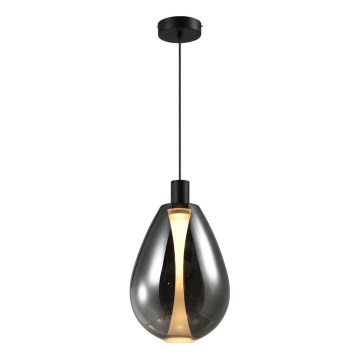Pendelleuchte mit Seilabhängung DENSO 1x GU10/10W/230V Ø 30 cm Schwarz-Chrom