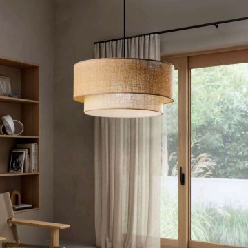 Pendelleuchte NATURA mit Kabel, 1xE27/40W/230V, braun