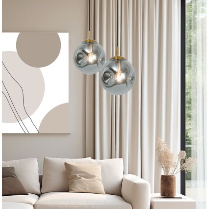 Pendelleuchte OSCAR an Kabel 1xE27/40W/230V, rauchschwarz