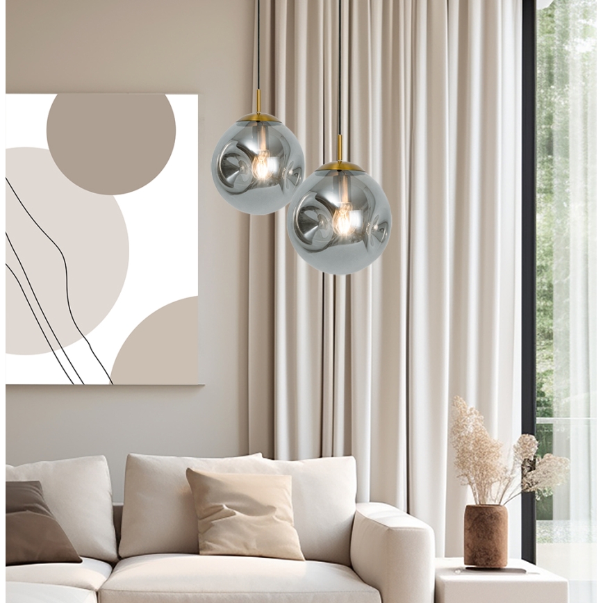 Pendelleuchte OSCAR an Kabel 1xE27/40W/230V, rauchschwarz