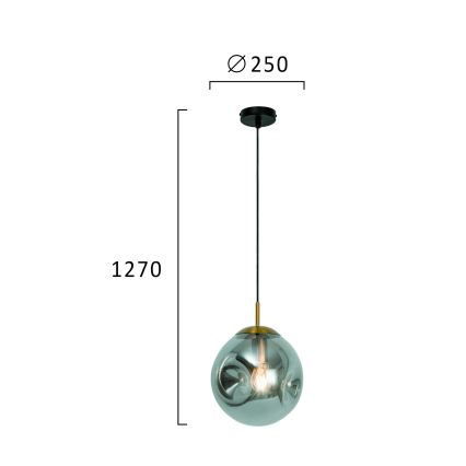 Pendelleuchte OSCAR an Kabel 1xE27/40W/230V, rauchschwarz