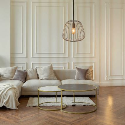 Pendelleuchte OVELLA 1xE27/15W/230V Ø 36 cm beige
