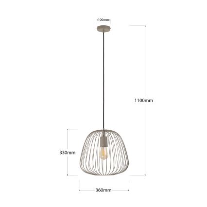 Pendelleuchte OVELLA 1xE27/15W/230V Ø 36 cm beige