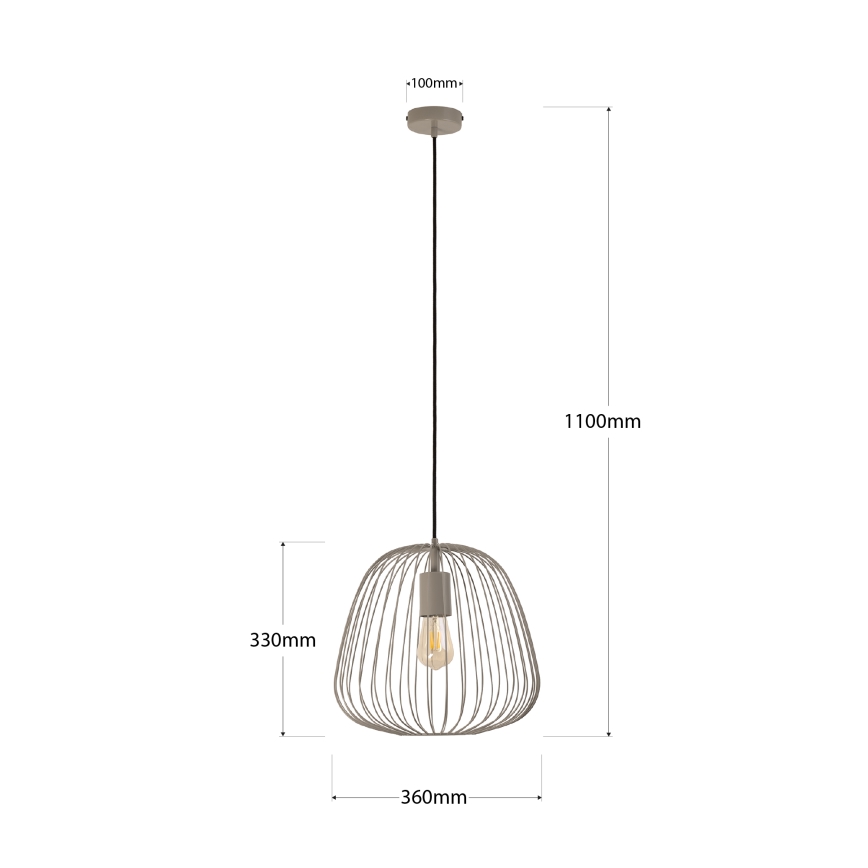 Pendelleuchte OVELLA 1xE27/15W/230V Ø 36 cm beige