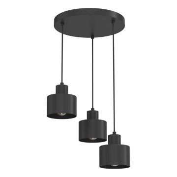Pendelleuchte PARKLA mit Kabelaufhängung, 3xE27/15W/230V, schwarz