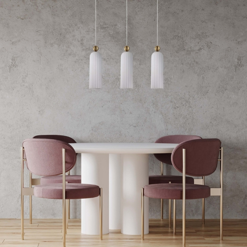 Pendelleuchte PIEGA 3xE14/40W/230V Messing/weiß