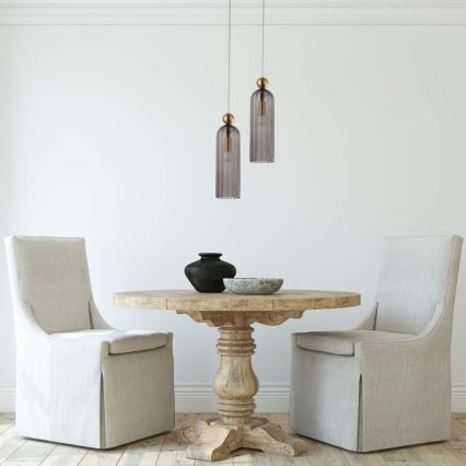 Pendelleuchte PIEGA mit Kabel 1xE14/40W/230V Messing/rauchschwarz