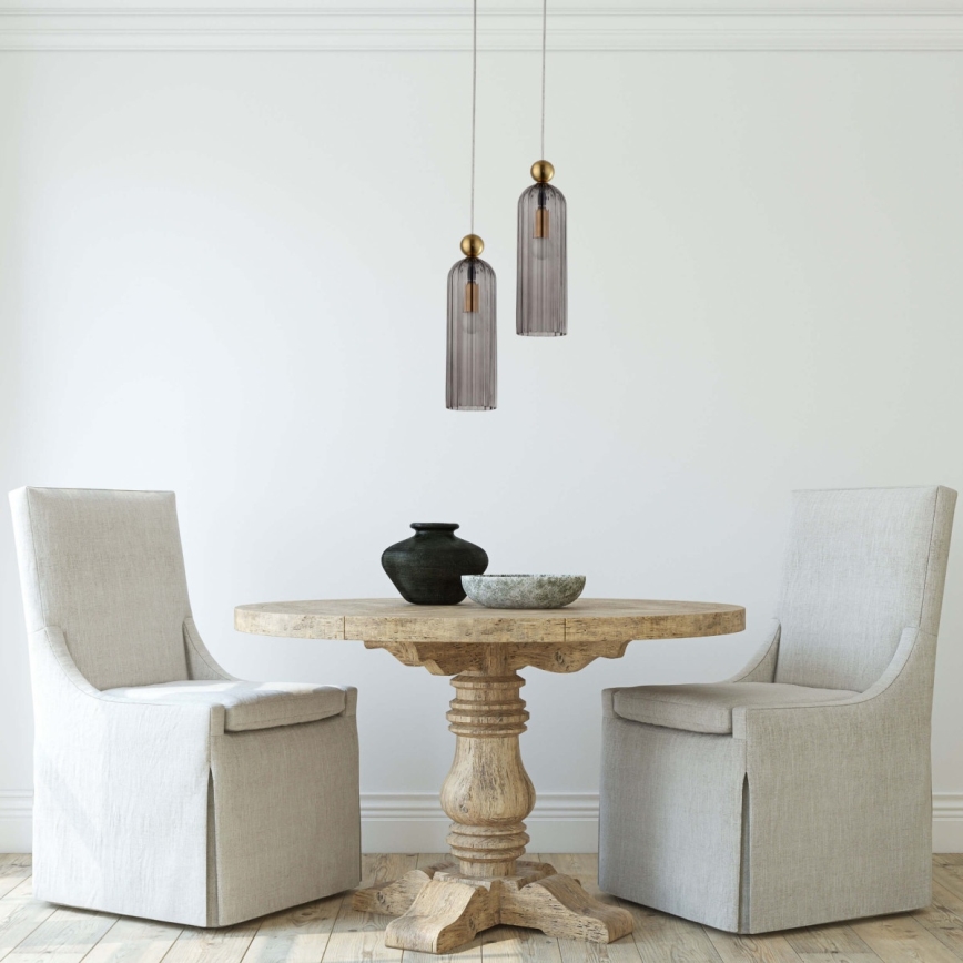 Pendelleuchte PIEGA mit Kabel 1xE14/40W/230V Messing/rauchschwarz