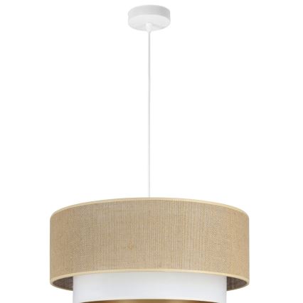 Pendelleuchte SARTA 1xE27/60W/230V, Ø 45 cm, Weiß/Jute