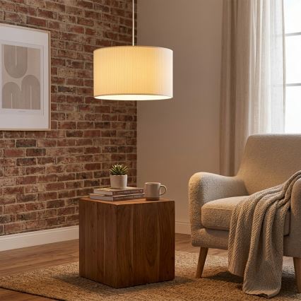 Pendelleuchte SIRJA PLISADO mit Kabel 1xE27/15W/230V Ø 35 cm cremefarben