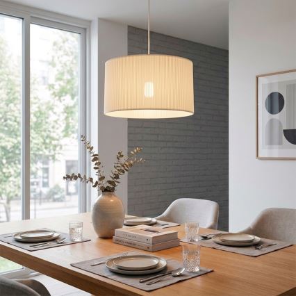 Pendelleuchte SIRJA PLISADO mit Kabel 1xE27/15W/230V Ø 35 cm cremefarben