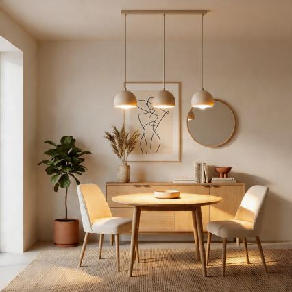 Pendelleuchte SOOL an Kabel 3xE27/15W/230V beige