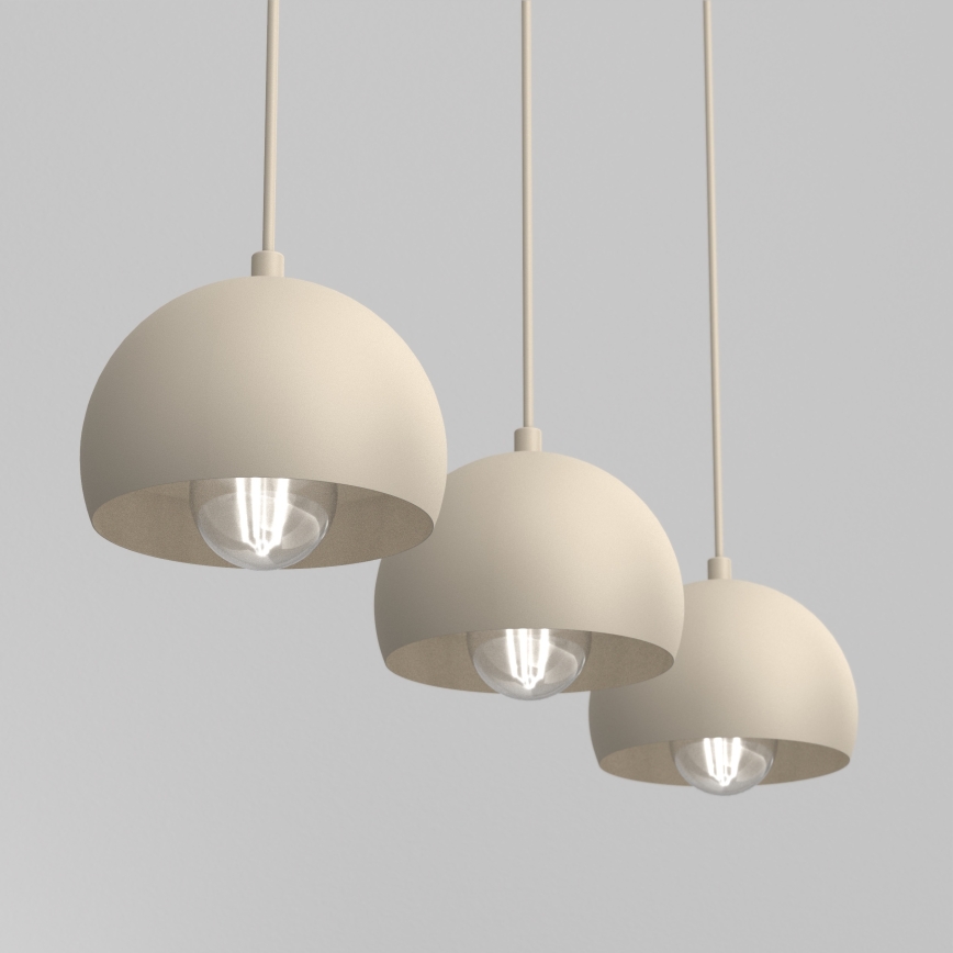 Pendelleuchte SOOL an Kabel 3xE27/15W/230V beige