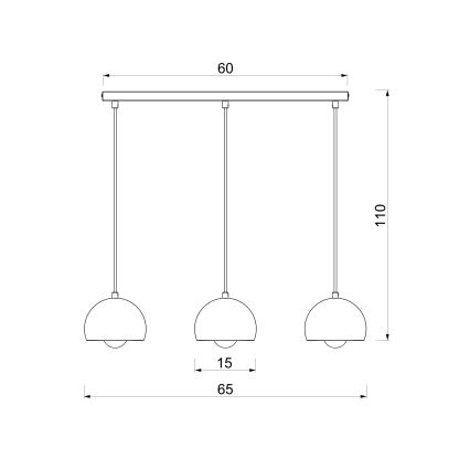 Pendelleuchte SOOL an Kabel 3xE27/15W/230V beige