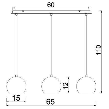 Pendelleuchte SOOL mit Kabel 3xE27/15W/230V weiß