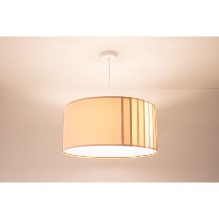 Pendelleuchte STRIPES mit Kabelaufhängung, 1xE27/60W/230V, Ø 40 cm, beige