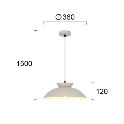 Pendelleuchte SUPERB mit Kabel, 1xE27/40W/230V, beige