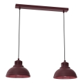Pendelleuchte SVEN mit Kabel 2xE27/15W/230V Burgunderrot