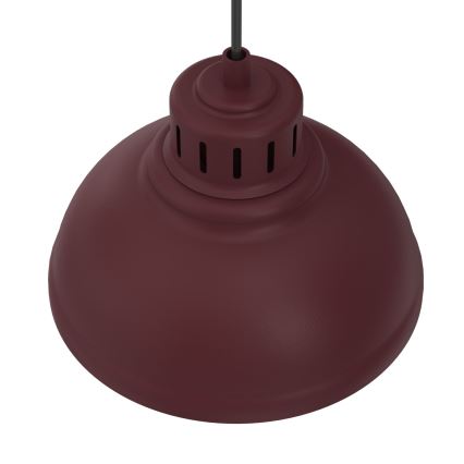 Pendelleuchte SVEN mit Kabel 2xE27/15W/230V Burgunderrot