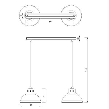 Pendelleuchte SVEN mit Kabel 2xE27/15W/230V Burgunderrot