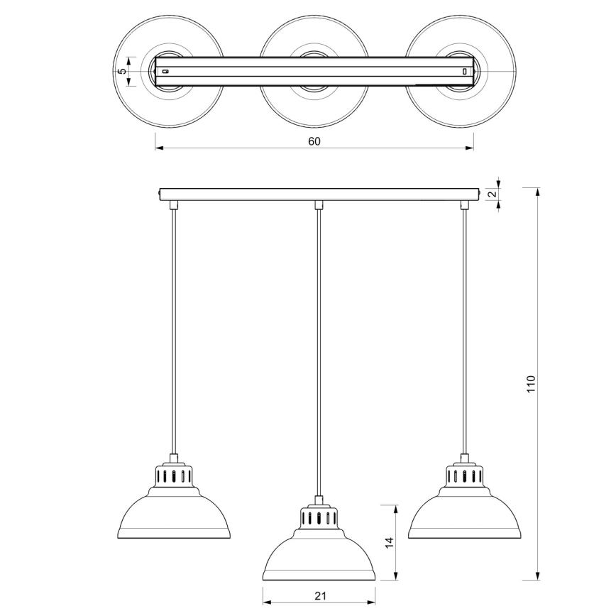 Pendelleuchte SVEN mit Kabel, 3xE27/15W/230V, burgunderrot