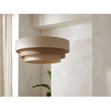 Pendelleuchte TRINITI, mit Kabelaufhängung, 1x E27/60 W/230 V, Ø 40 cm, creme/beige