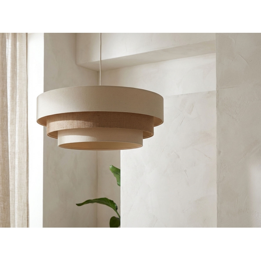 Pendelleuchte TRINITI, mit Kabelaufhängung, 1x E27/60 W/230 V, Ø 40 cm, creme/beige