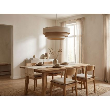Pendelleuchte TRINITI, mit Kabelaufhängung, 1x E27/60 W/230 V, Ø 40 cm, creme/beige