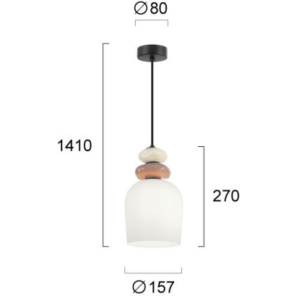 Pendelleuchte VALISIA, 3xE27/40W/230V, beige/olivgrün