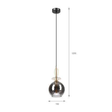 Pendelleuchte VELLO 1xE27/15W/230V schwarz/rauchbeige/schwarz