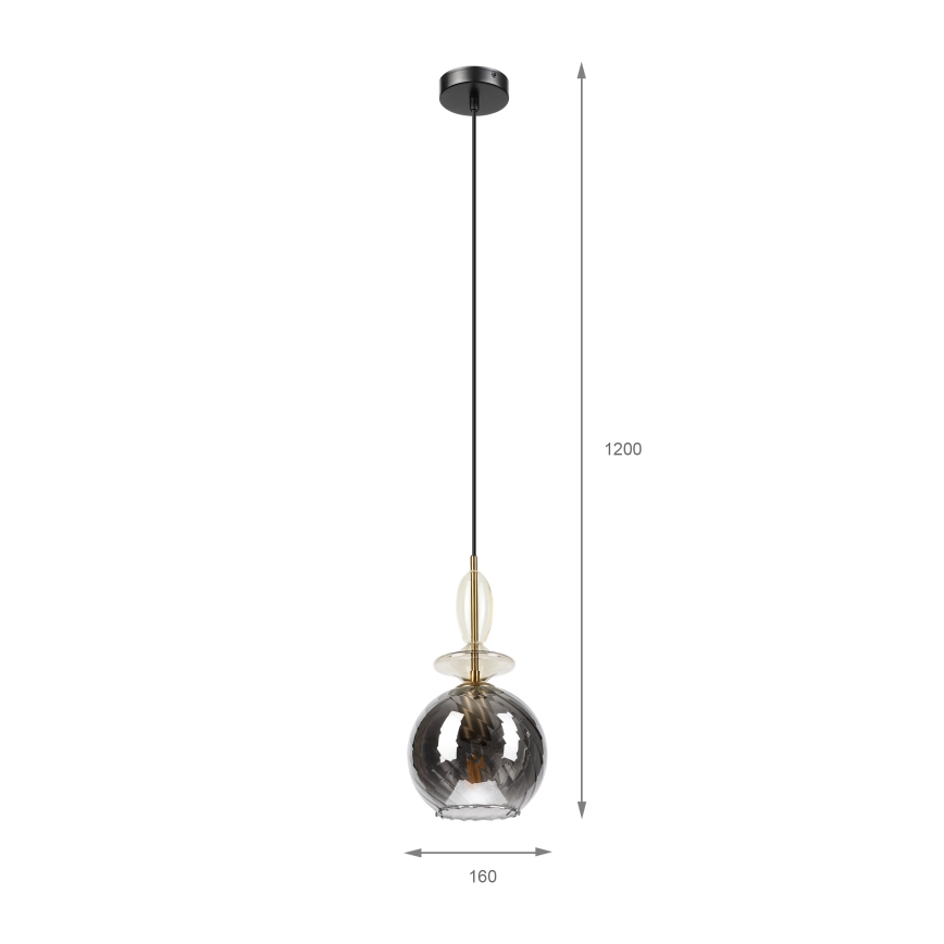 Pendelleuchte VELLO 1xE27/15W/230V schwarz/rauchbeige/schwarz