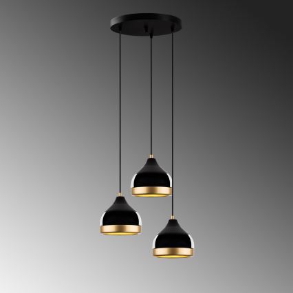 Pendelleuchte YILDO 3xE27/40W/230V schwarz/gold