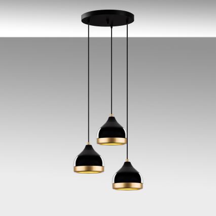 Pendelleuchte YILDO 3xE27/40W/230V schwarz/gold