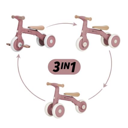 PETITE&MARS - 3-in-1 Kinderlaufrad BINGO Staubrosa