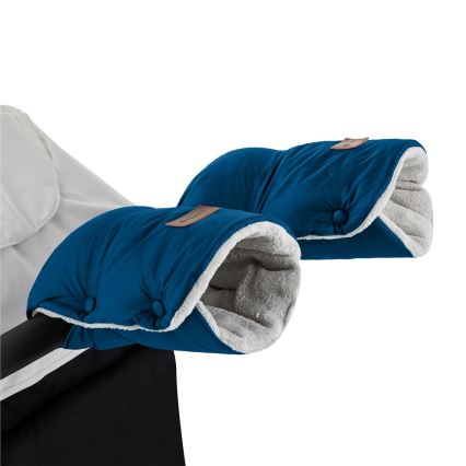 PETITE&MARS - SET Kinderfußsack 3in1 JIBOT + Handwärmer für Kinderwagen blau
