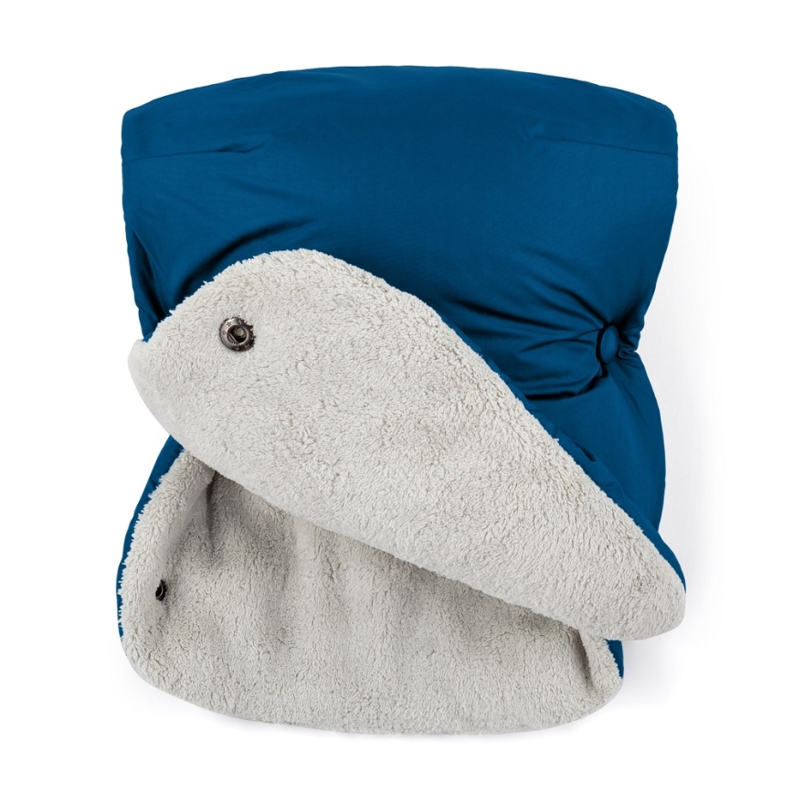 PETITE&MARS - SET Kinderfußsack 3in1 JIBOT + Handwärmer für Kinderwagen blau