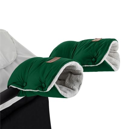 PETITE&MARS - SET Kinderfußsack 3in1 JIBOT + Handwärmer für Kinderwagen grün