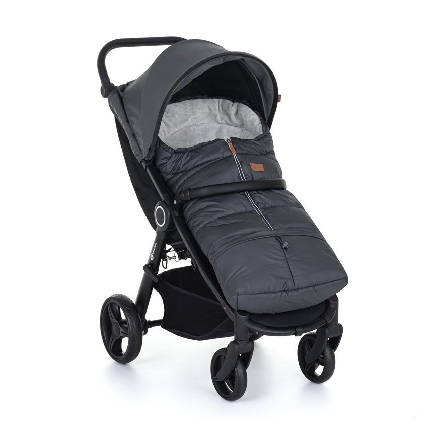 PETITE&MARS - SET Kinderfußsack 3in1 JIBOT + Handwärmer für den Kinderwagen JASIE grau