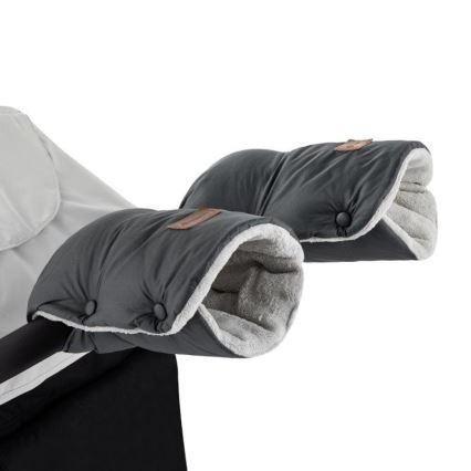 PETITE&MARS - SET Kinderfußsack 3in1 JIBOT + Handwärmer für den Kinderwagen JASIE grau
