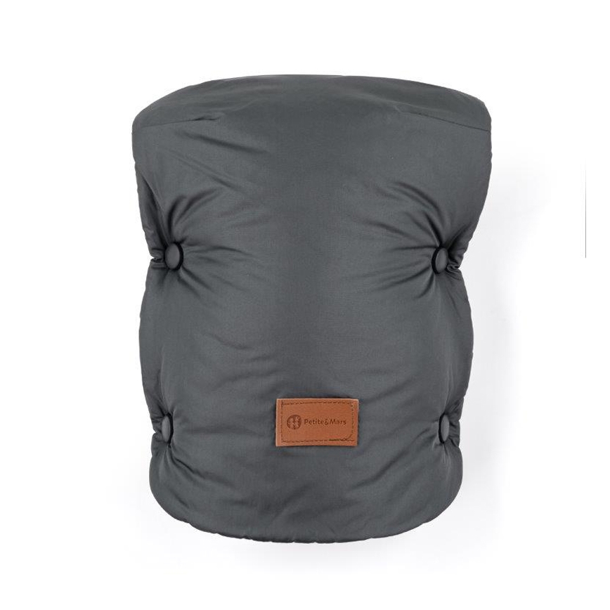 PETITE&MARS - SET Kinderfußsack 3in1 JIBOT + Handwärmer für den Kinderwagen JASIE grau