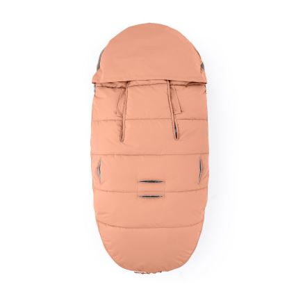 PETITE&MARS - SET Kinderfußsack 4in1 COMFY + Handwärmer für den Kinderwagen FURRY Pastellpfirsich