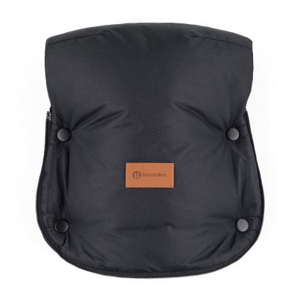 PETITE&MARS - SET Kinderfußsack 4in1 COMFY Stylish Beauty + Handwärmer für den Kinderwagen FURRY Forever Black