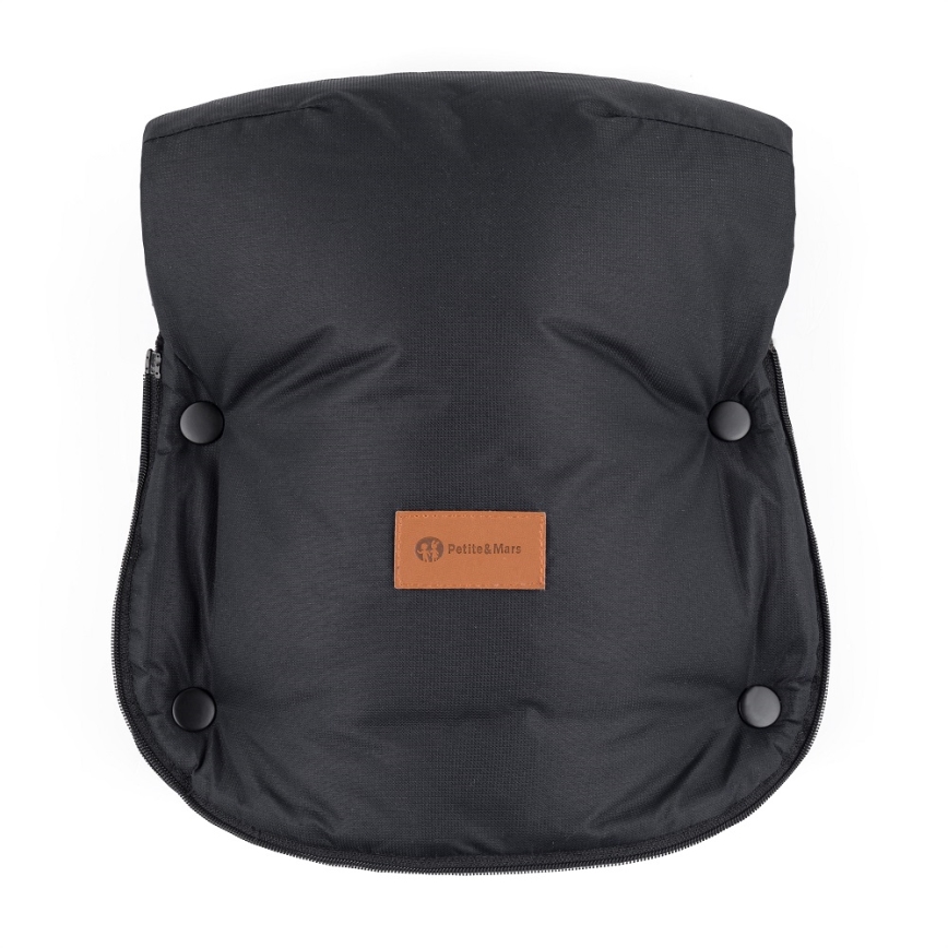 PETITE&MARS - SET Kinderfußsack 4in1 COMFY Stylish Beauty + Handwärmer für den Kinderwagen FURRY Forever Black